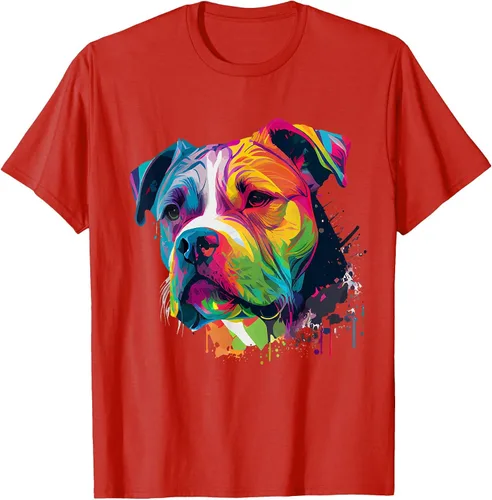 Vista 85 de Colorful American Bulldog American Bully Men Women T-Shirt Asphalt Grey