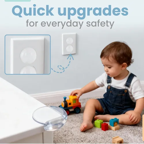 Vista 5 de SafeBorn Kit de seguridad para bebés, cerraduras de gabinete a prueba de bebés, cerraduras magnéticas para gabinetes, cubiertas de seguridad