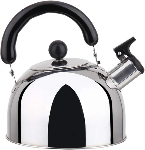 Vista 4 de Tetera clásica de acero inoxidable con mango ergonómico, funciona en placas de inducción 2 litros 2404