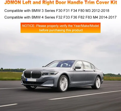 Vista 2 de JDMON Cubiertas de manija de puerta de repuesto para BMW F30 F35 320i 320Li 328i 328Li 335i 335Li M3 2012-2018 428i, 435i M4 F32 F36 2014-2017