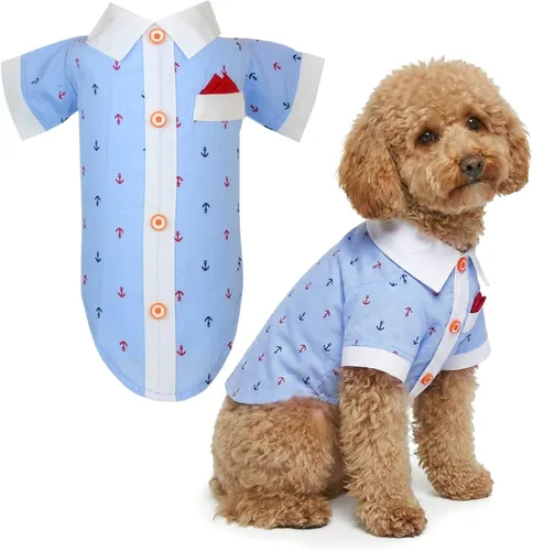 Vista 36 de Parisian Pet Camisa para perro de Amazonia - Ropa de algodón para perros pequeños - Elegante traje tropical para perros - Ropa ligera y suave