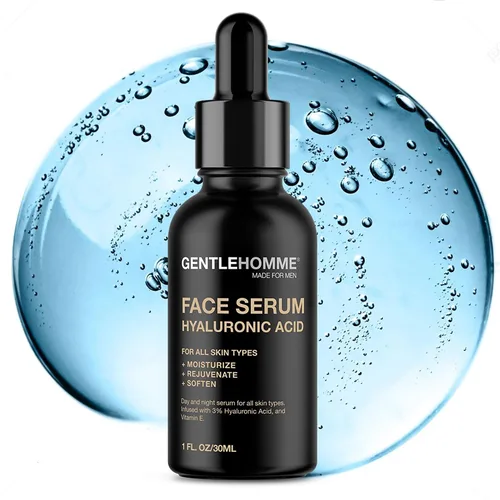 Vista 8 de Gentlehomme - Suero facial de ácido hialurónico - Suero facial para hombre - Con 3% de ácido hialurónico y vitamina E - Ayuda a hidratar