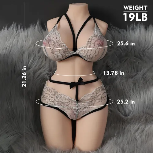 Vista 6 de Masturbador masculino de 19 libras, muñeca sexual de tamaño real para hombres con pecho grande, coño falso, culo apretado, torso sexual femenino