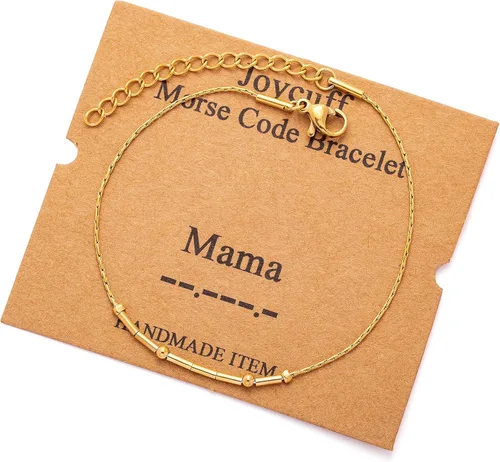 Vista 188 de JoycuFF Pulseras inspiradoras de código morse para mujeres, cuentas de plata, joyería con mantra de motivación, regalos para ella