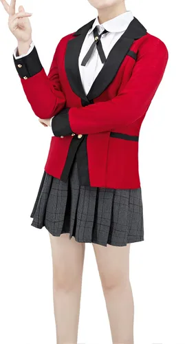 Vista 4 de Disfraz de anime para cosplay Hyakkaou Uniforme escolar para Yumeko Jabami Chicas conjunto de ropa S-L M