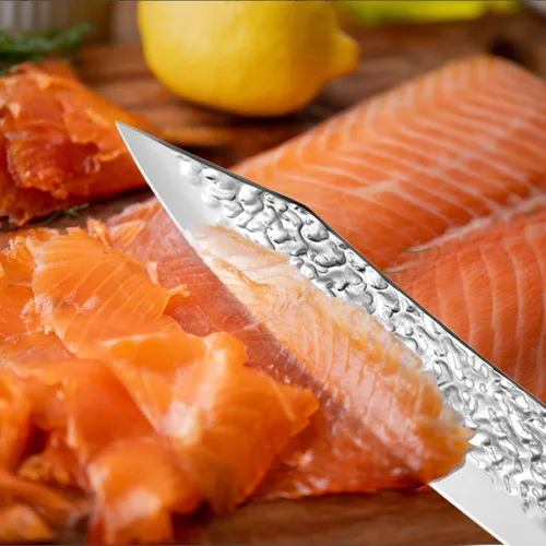 Vista 6 de Cuchillo de chef de 8 pulgadas, cuchillo de chef súper afilado, cuchillo de cocina para cocinero casero, cuchillo universal de acero inoxidable al