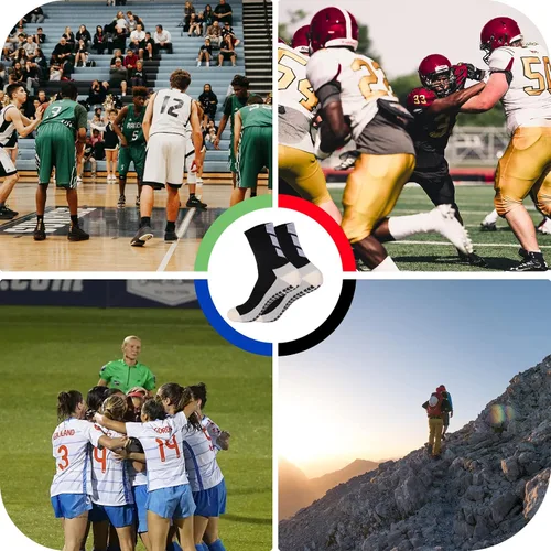 Vista 7 de Calcetines de fútbol - Pares antideslizantes para jóvenes y hombres - Calcetines atléticos para hospital, pilates y correr