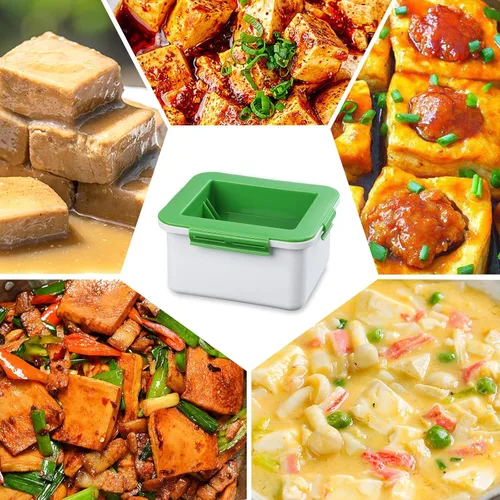 Vista 6 de Prensa de tofu apta para lavavajillas, escurridor de tofu ajustable, sin BPA, prensador de tofu vegano para eliminar el agua del tofu sedoso y firme