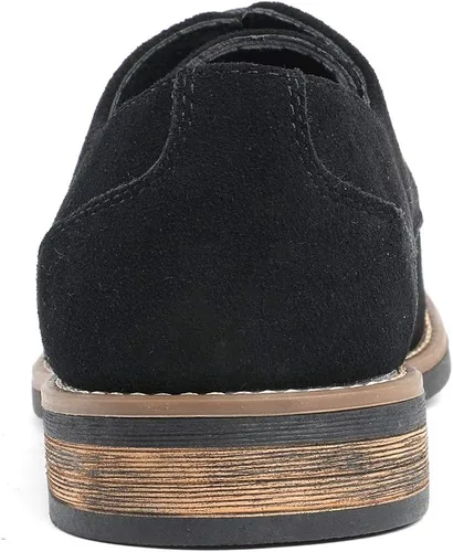 Vista 5 de Bruno Marc Zapatos estilo oxford de gamuza con cordones para hombre.
