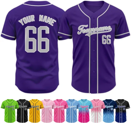Vista 41 de Custom Baseball Jersey Stitched Personalized Name Number Baseball Shirts Sports Uniform for Men Women Boy