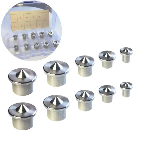 Vista 9 de Juego de 10 centros de clavija de acero inoxidable para perforar agujeros con punta afilada para herramientas de carpintería, clavijas sólidas