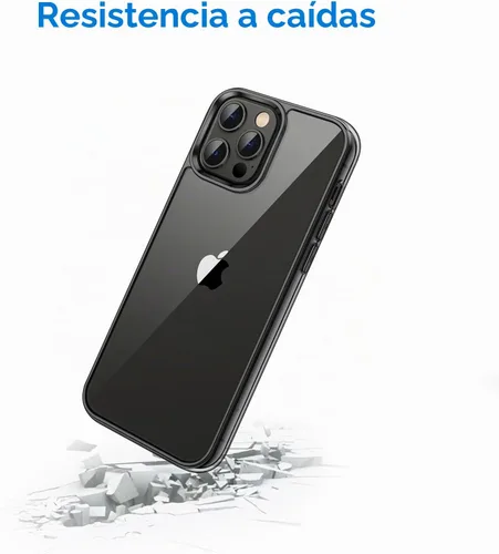 Vista 6 de JETech Funda para iPhone 12 Pro Max, antiamarilleo, color negro