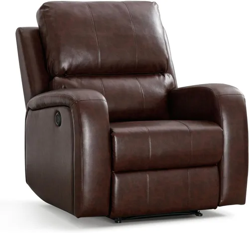 Vista 14 de HAOMARKETS Silla reclinable eléctrica, sofás reclinables de piel sintética suave con respaldo acolchado, sofá reclinable individual superrelleno