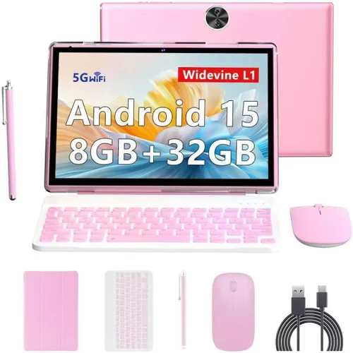 Vista 8 de Android 15 Tabalet con teclado Tablet 10 pulgadas Tablet 2 en Negro