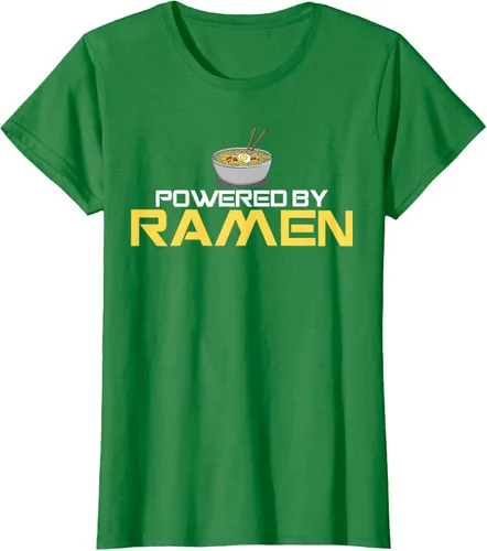 Vista 30 de Camiseta de fideos de anime japoneses Powered By Ramen, Negro, S