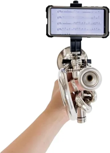 Vista 3 de Gripophone Trompet Phone Lyre - Monta de forma segura tu teléfono en tu bocina, lee fácilmente música de PDF, toma videos mientras juegas