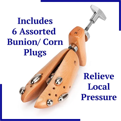 Vista 4 de HOUNDSBAY Bulldog - Camillador profesional de madera de 2 vías para mujer, ampliador de zapatos y expansor para mujeres con pies anchos, Natural
