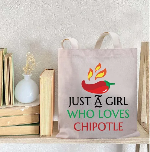 Vista 4 de BDPWSS Bolsa de viaje de lona Chipotle Just a Who Loves Chipotle para regalo de amante de la comida mexicana