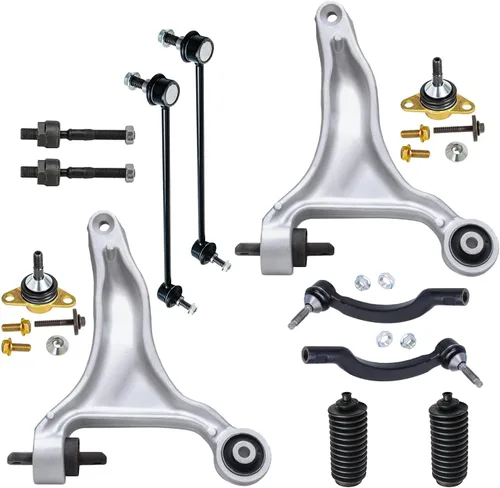 Vista 76 de Detroit Axle – 12 brazos de control superiores e inferiores delanteros con rótulas, barras de unión exteriores e interiores con topes, barras