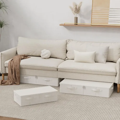 Vista 4 de Contenedor de almacenamiento debajo de la cama, contenedores plegables debajo de la cama, organizadores de armario con tapa para organizar ropa