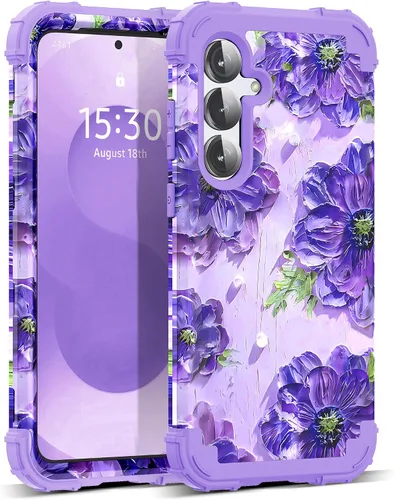 Vista 87 de Funda para Galaxy A14 5G Case, Patrón Floral 3 en 1 Protección Resistente de Servicio Pesado a Prueba de Golpes Parachoques de Goma de Silicona