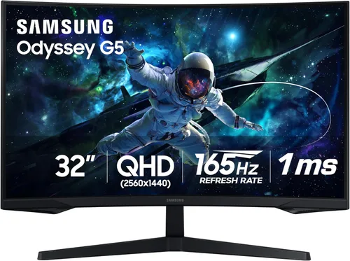 Vista 16 de Samsung 27-pulgadas Odyssey G55C Serie QHD 1000R Monitor de juegos curvado, 1ms(MPRT), HDR10, 165Hz, AMD Radeon FreeSync, Cuidado de los ojos