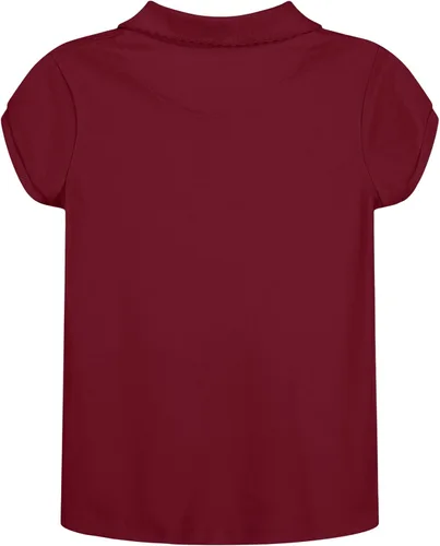 Vista 2 de Nautica Camisa polo de manga corta para uniforme escolar para niñas, cierre de botón, tela de piqué suave