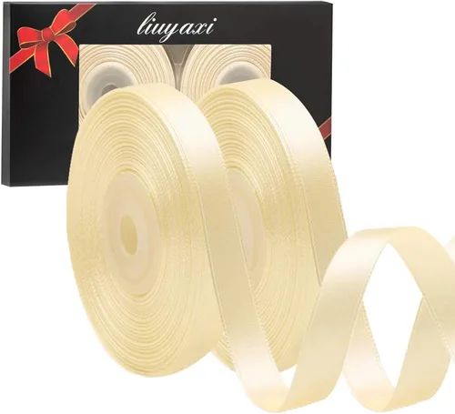 Vista 151 de Cinta de satén verde manzana de doble cara de color sólido de 1/2 pulgada x 25 yardas, cintas perfectas para manualidades, decoración de bodas