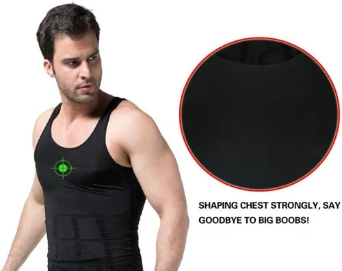Vista 5 de FS Mens Tights Compression Body Shaper Sports Muscle Tank Top Abs Abdomen Slim