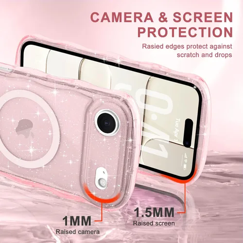 Vista 340 de Pepmune Funda magnética para iPhone 17 Pro Max, color rosa