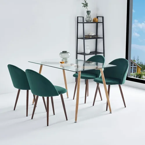 Vista 10 de Juego de sillas de comedor de 6 piezas, cuero sintético negro moderno, respaldo alto tapizado, marco de acero, cocina cómoda, muebles de comedor