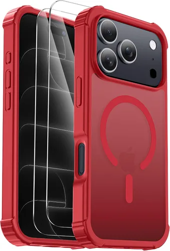 Vista 35 de [Usado] Funda para iPhone Air [compatible con MagSafe] [2 protectores de pantalla] [prueba de caídas de grado militar] Funda magnética resistente