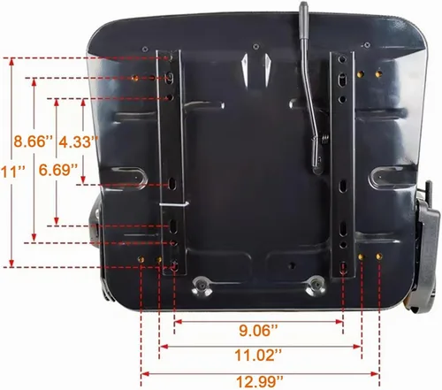 Vista 3 de Asiento universal para carretilla elevadora, asiento de tractor plegable con reposabrazos y cinturón de seguridad retráctil, respaldo de ángulo