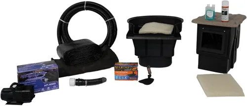 Vista 6 de HALF OFF PONDS PondBuilder - Kit de estanque de bomba sumergible de 4,000 GPH de 20 x 25 pies, revestimiento de estanque de goma EPDM, filtro