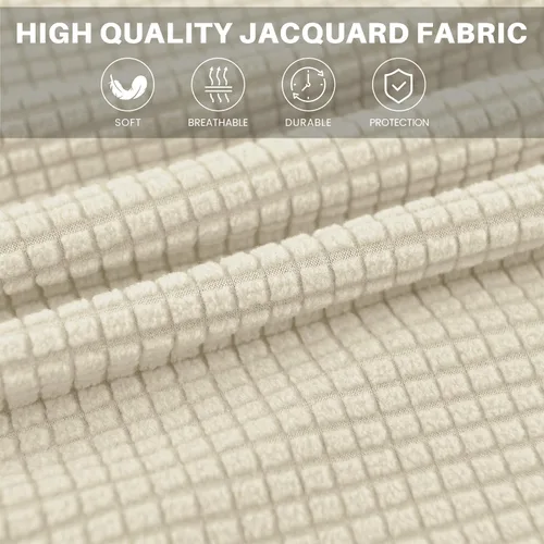 Vista 7 de MIFXIN Fundas para sillón de banquete, funda suave y elástica de jacquard con brazos, elástica antideslizante, funda de sofá, protector de muebles