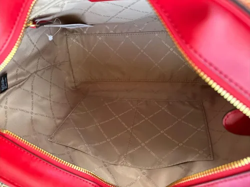 Vista 6 de Michael Kors Jet Set Travel - Bolsa de cadena de bolsillo frontal medio Chili Rojo Oro MK, Rojo, M