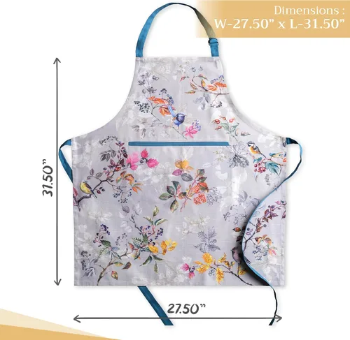 Vista 1092 de Maison d' Hermine Delantales para mujer con bolsillo, 100% algodón (27.50 x 31.50 pulgadas)