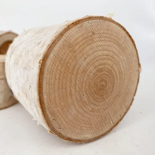 Vista 6 de Portavelas rústico de madera para decoración de mesa de madera para decoración de fiesta (paquete de 3 alturas surtidas)