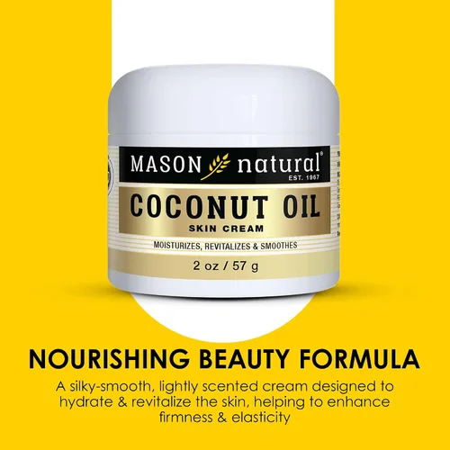 Vista 4 de MASON NATURAL Crema de belleza de aceite de coco, hidratante hidratante con colágeno para una piel suave y firme, 2 onzas