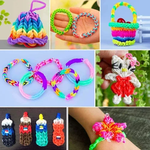 Vista 3 de Rolybag Juego de 400 piezas de coloridos clips en S para telar, conectores de plástico, kit de suplemento para pulseras de telar y hacer pulseras