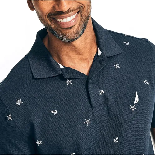 Vista 5 de Nautica Men's Classic Fit Printed Performance Deck Polo