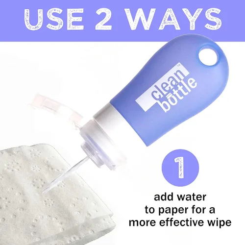 Vista 2 de Bidé de viaje CleanButtle, tu bidé portátil ultra discreto sobre la marcha, CleanButtle limpia tu trasero (azul transparente)