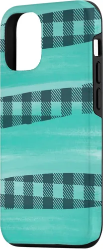 Vista 2 de Funda a cuadros para iPhone 14 Pretty Teal TURQUESA SOUTHERN WESTERN