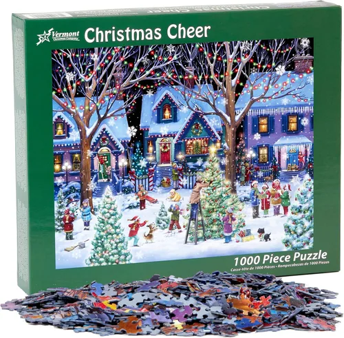 Vista 3 de Vermont Christmas Company Rompecabezas de Navidad Cheer 1000 piezas