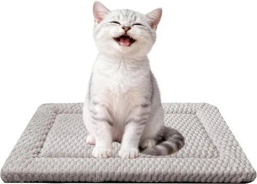 Vista 12 de Tapete de cama para perro, almohadilla reversible para jaula de perro con alfombrilla lavable y espuma suave, cama plana para mascotas para perros