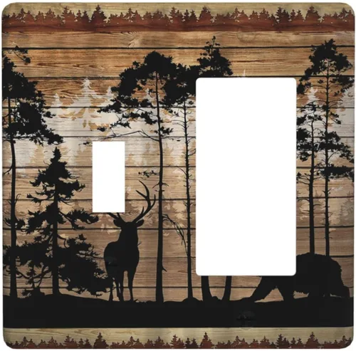 Vista 76 de Placa de pared eléctrica de 1 gang sin dispositivo en blanco, bohemio naranja vintage años 70 60s beige amanecer puesta de sol mediados de siglo