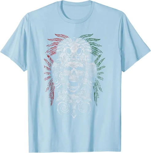 Vista 44 de Camiseta de Calavera Azteca con máscara Mayas Calavera Azteca, Negro