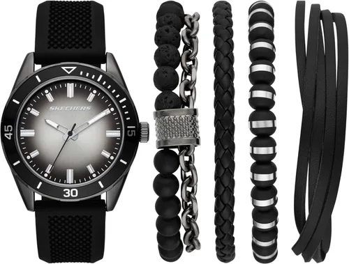 Vista 12 de Skechers Set de Regalo para Hombre con Reloj y Pulsera Apilable o Correa Intercambiable