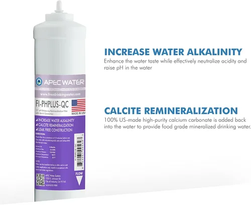 Vista 7 de APEC Water Systems PHPLUSKIT-14 - Kit de filtro alcalino de carbonato de calcio de alta pureza de 10 pulgadas con conexión rápida de 1/4