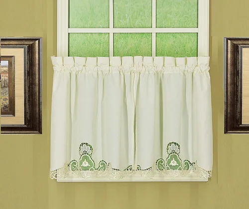Vista 13 de Today's Curtain Annabelle Cenefa de macramé de 14 pulgadas, color crudo, 60 pulgadas de ancho x 14 pulgadas de largo